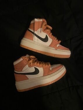 Nike High-Top Sneakers in Peach, White & Black